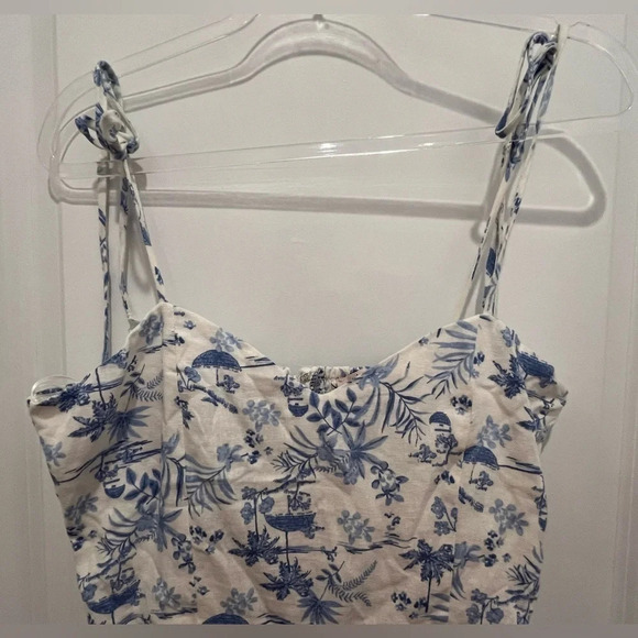 Francesca's Floral Baby Blue Midi Dress - Picture 3 of 12